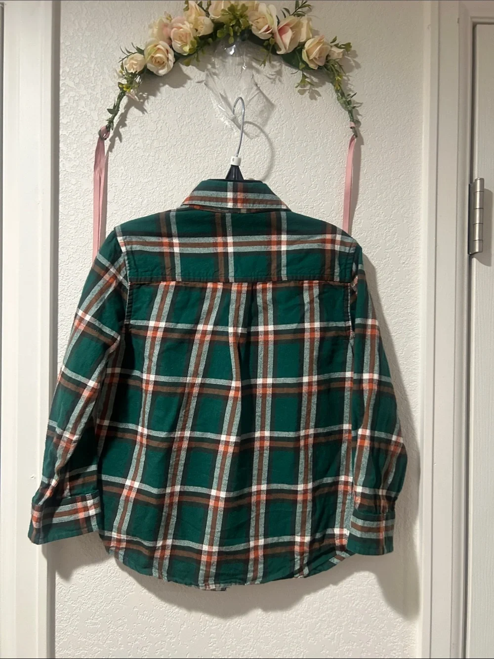 Gymboree Boys Plaid Embroidered Fox Flannel Fox Button-Up Shirt